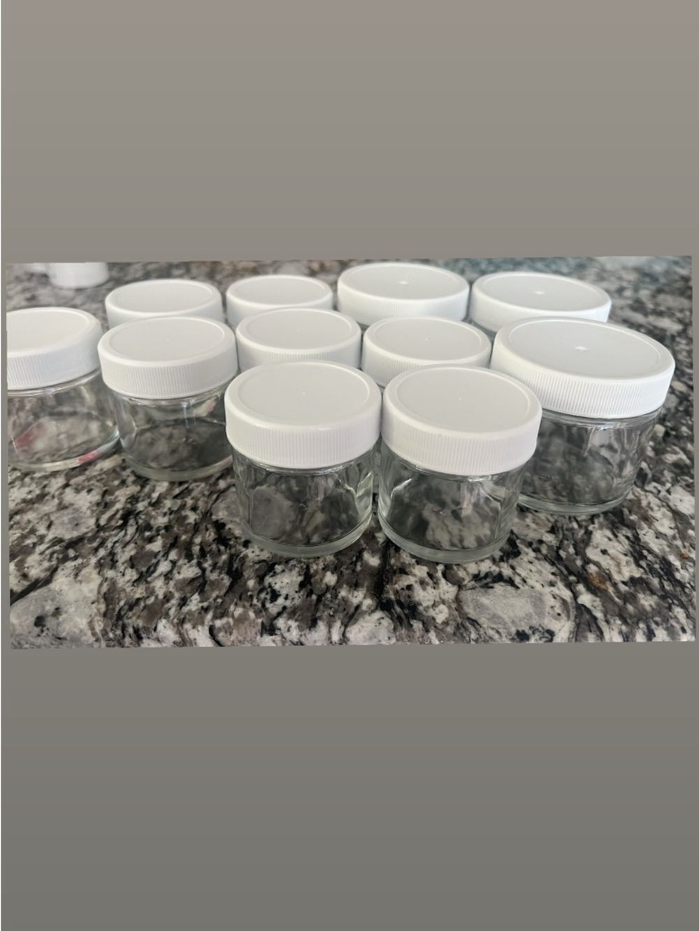 Clear Glass Jars with White Screw Lids - Set of Small Storage Jars ( 15 Jars )
